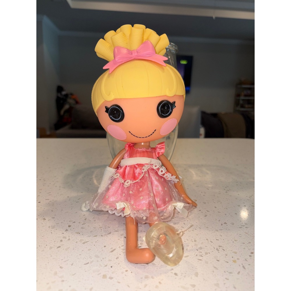 MGA Entertainment Lalaloopsy Doll 2010 Pink Polka Dot Dress Button Eyes 13 inch
